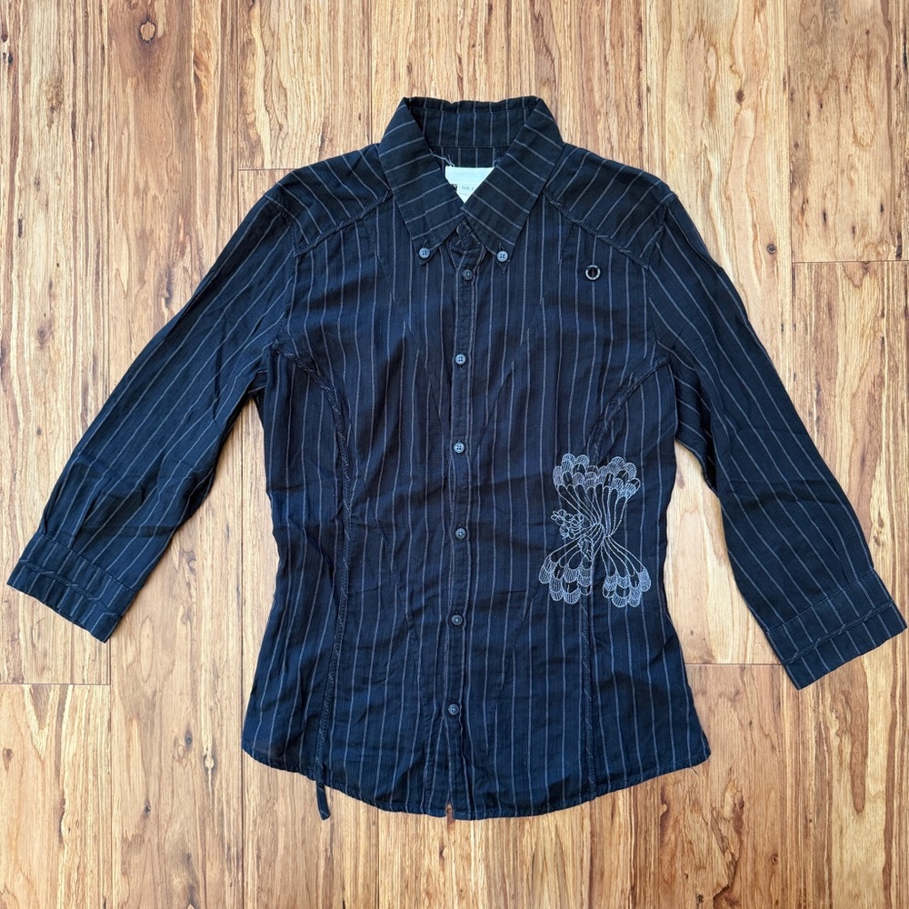 Diesel Very Cool top- Black w/ light grey stitching, embroidery